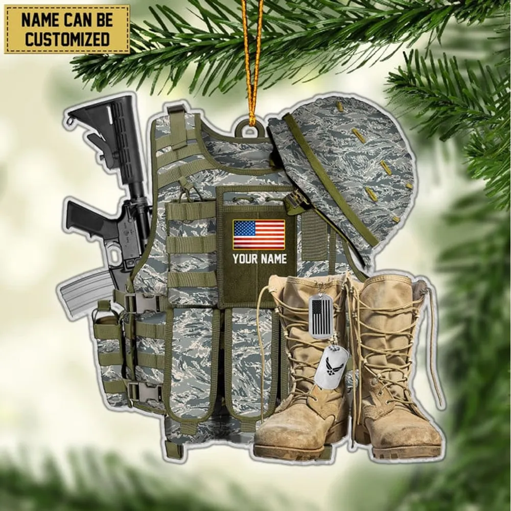 Premium Personalized Military Uniform US Veteran Ornament