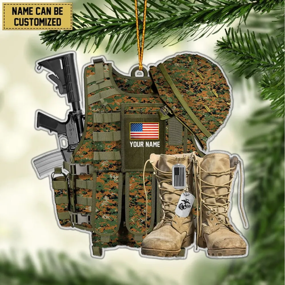 Premium Personalized Military Uniform US Veteran Ornament