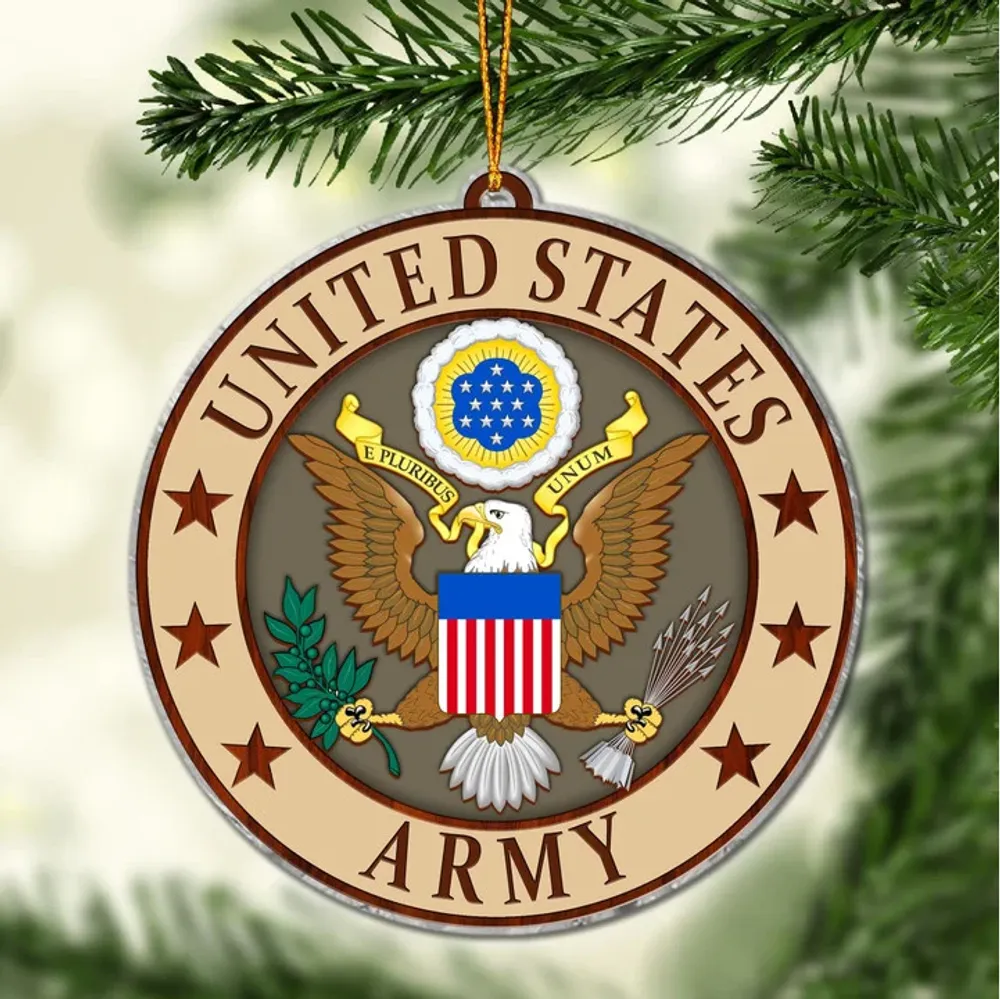 Premium Multiple US Military Services Veteran Ornament