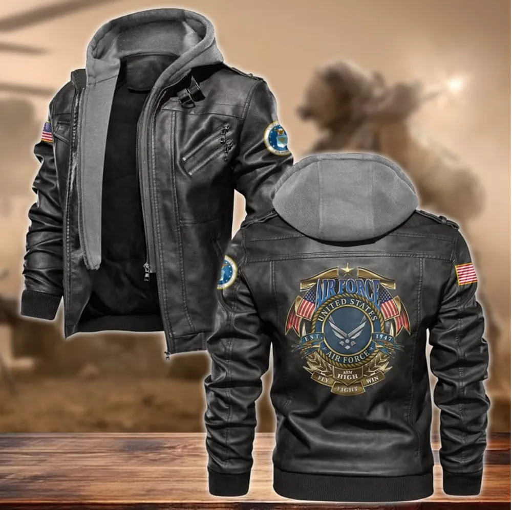 Premium Multiple US Military Services US Veteran Leather Jacket