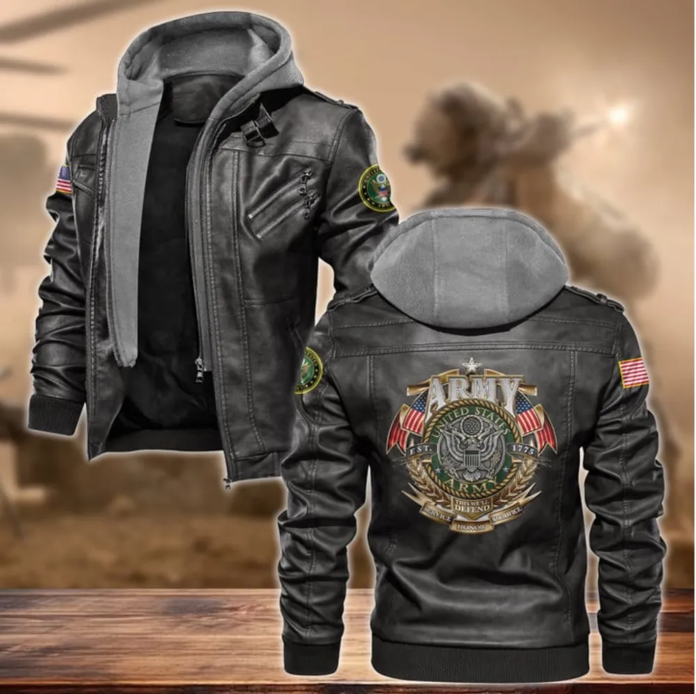 Premium Multiple US Military Services US Veteran Leather Jacket