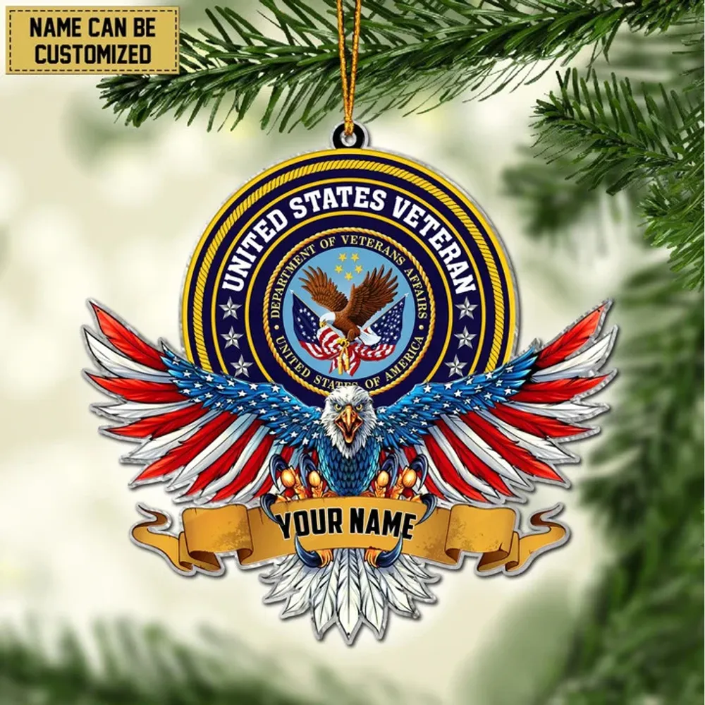 Premium Personalized US Veteran Ornament