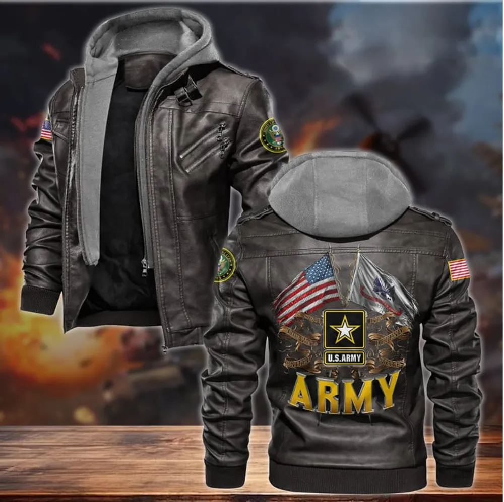 Premium Proudly Served US Veteran Leather Jacket