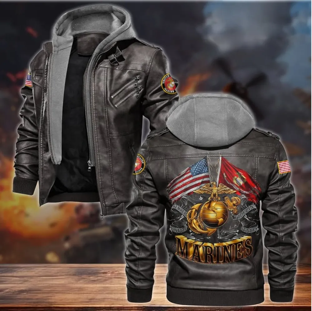 Premium Proudly Served US Veteran Leather Jacket