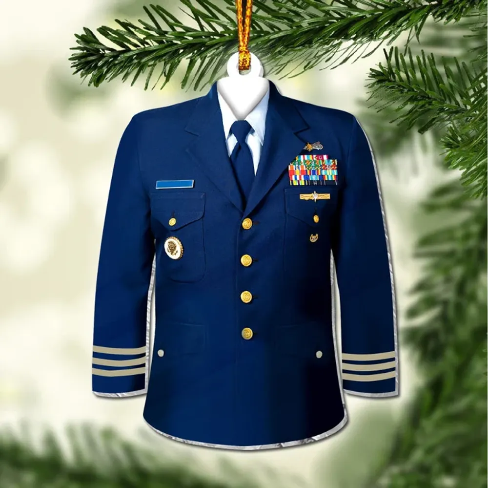 Premium Military Uniform US Veteran Ornament