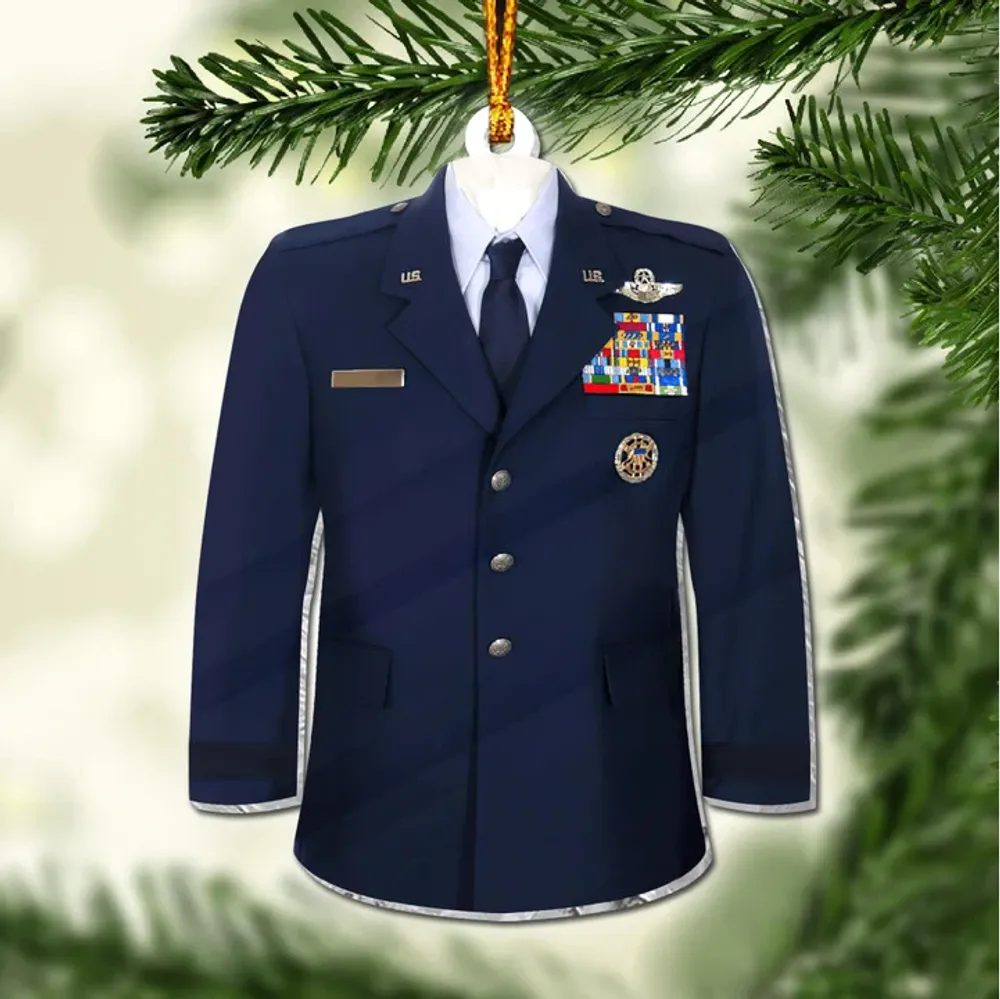 Premium Military Uniform US Veteran Ornament