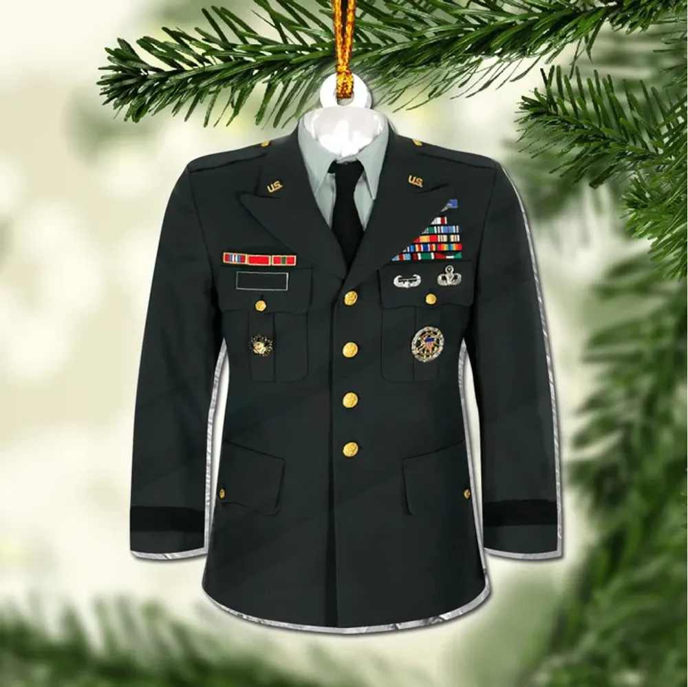 Premium Military Uniform US Veteran Ornament