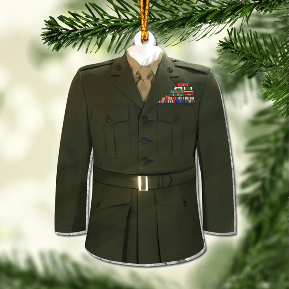 Premium Military Uniform US Veteran Ornament