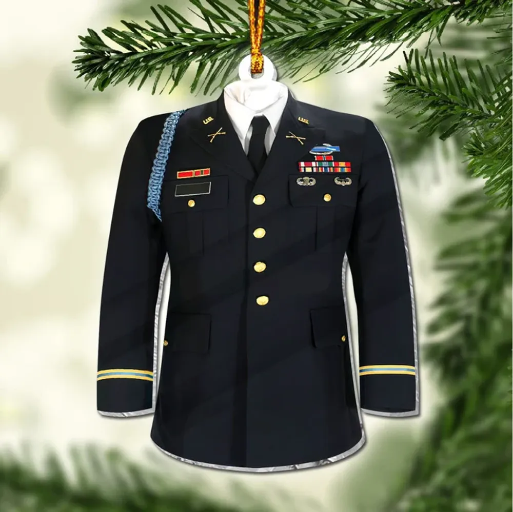 Premium Military Uniform US Veteran Ornament