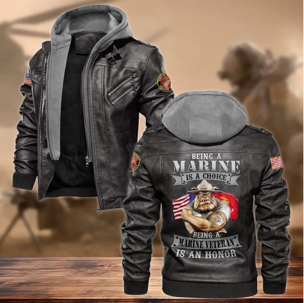 Premium Proudly Served US Veteran Leather Jacket