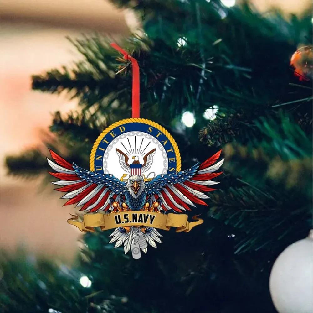 Unique Eagle US Veteran Ornament