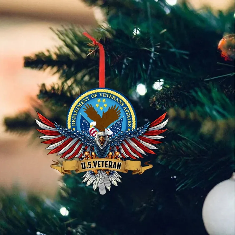 Unique Eagle US Veteran Ornament