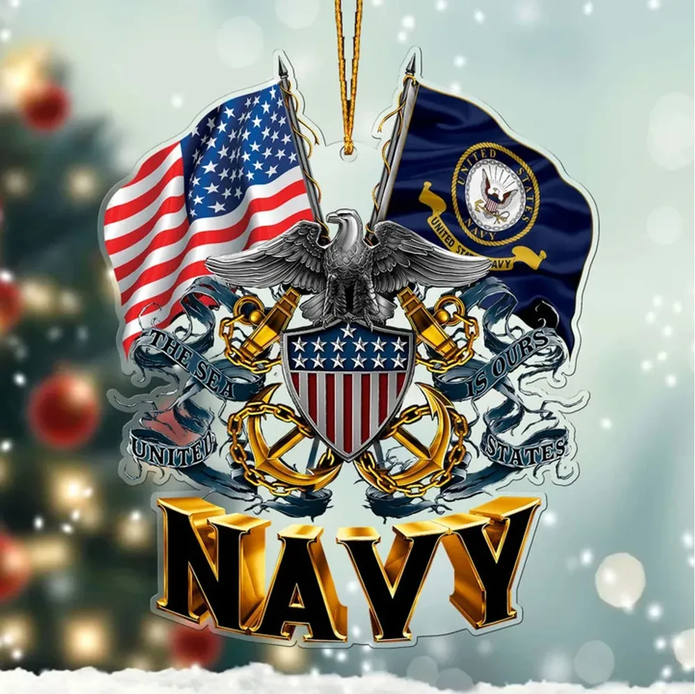 Unique Personalised Multiple Services US Veteran Ornament