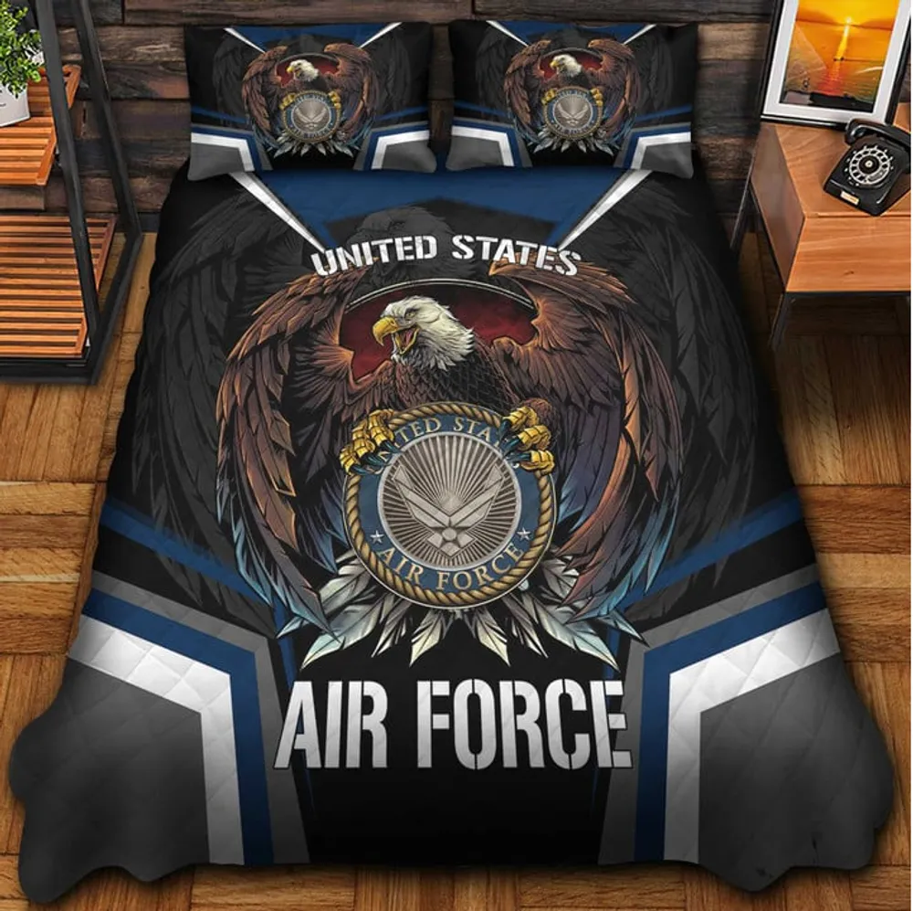 Premium Eagle US Veterans Bedding Set, Gifts For Independence Day, Father's Day, Veterans Day, Gifts For Dad, Gifts For Husband Veteran