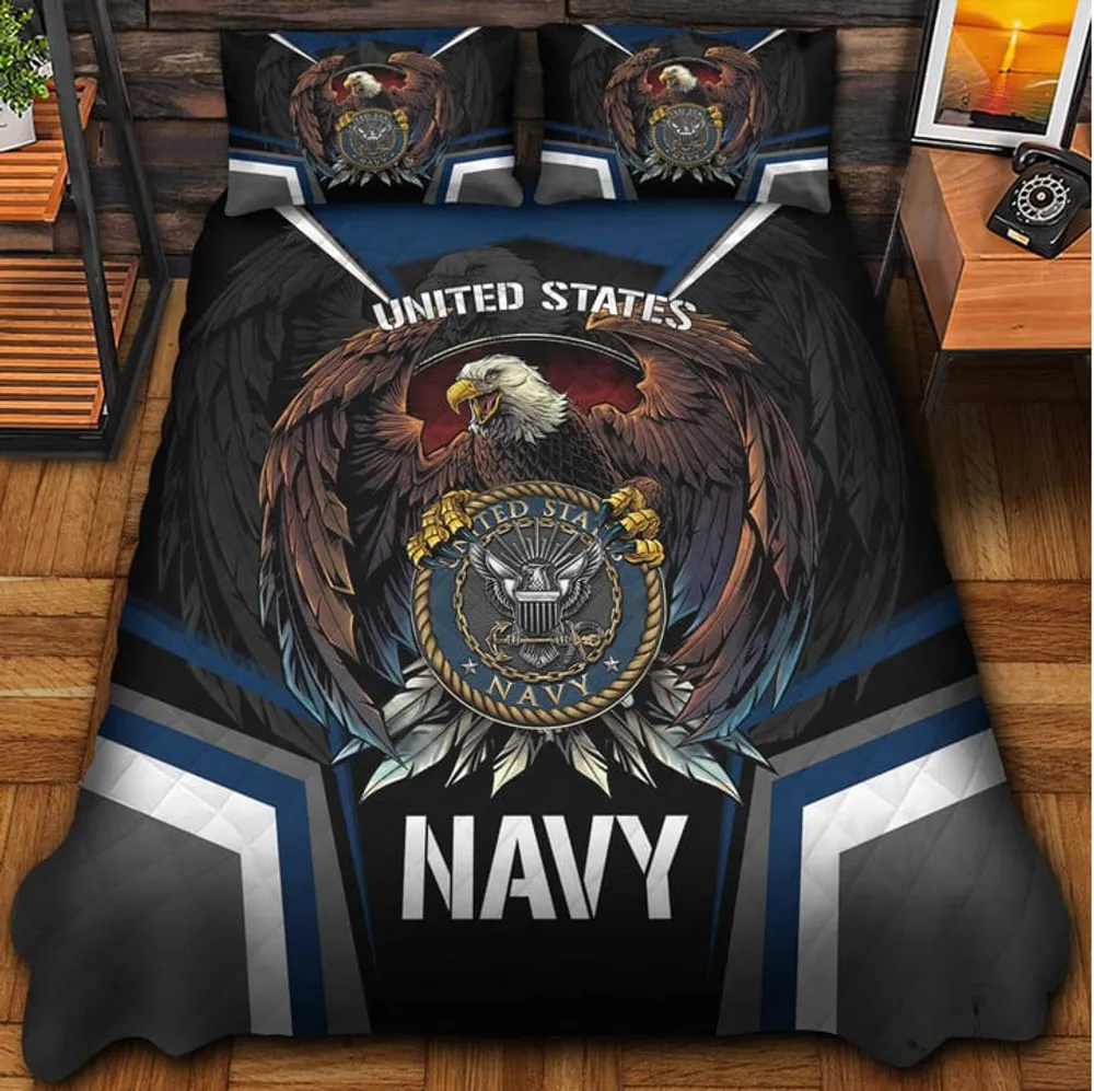 Premium Eagle US Veterans Bedding Set, Gifts For Independence Day, Father's Day, Veterans Day, Gifts For Dad, Gifts For Husband Veteran