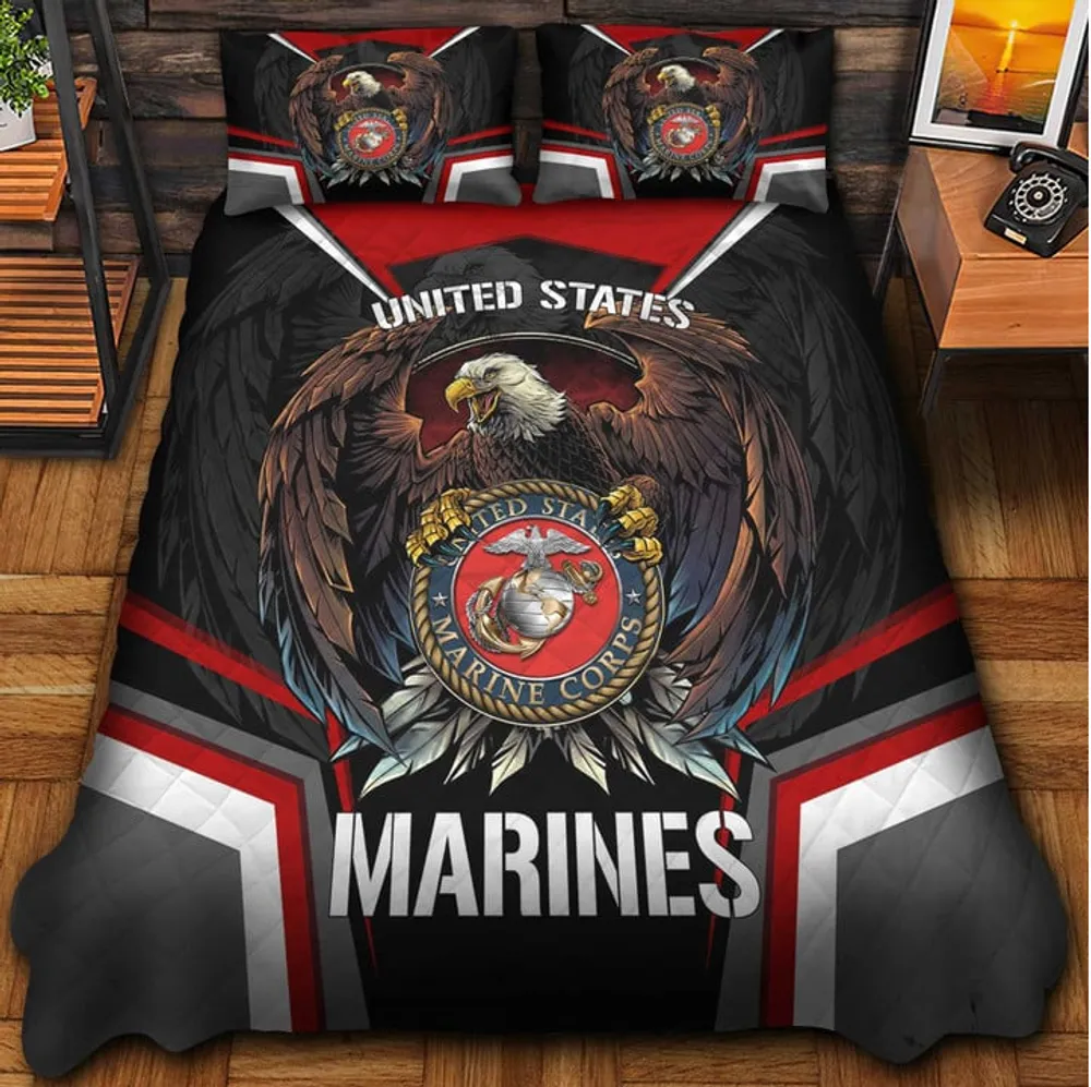 Premium Eagle US Veterans Bedding Set, Gifts For Independence Day, Father's Day, Veterans Day, Gifts For Dad, Gifts For Husband Veteran