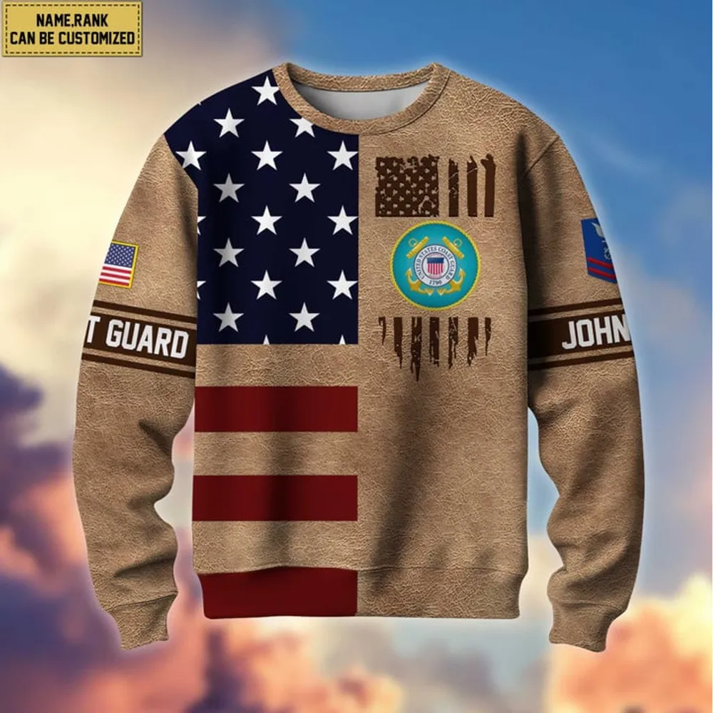 Premium Custom Name And Rank US Veterans Sweatshirt Gifts For Veterans Day, Gifts For Dad, Gifts For Husband