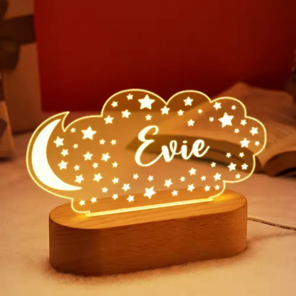 Custom Baby Kids Night Light Personalized Children Name Lamp Nursery Newborn Bedroom Home Decoration Birthday Souvenir Gift