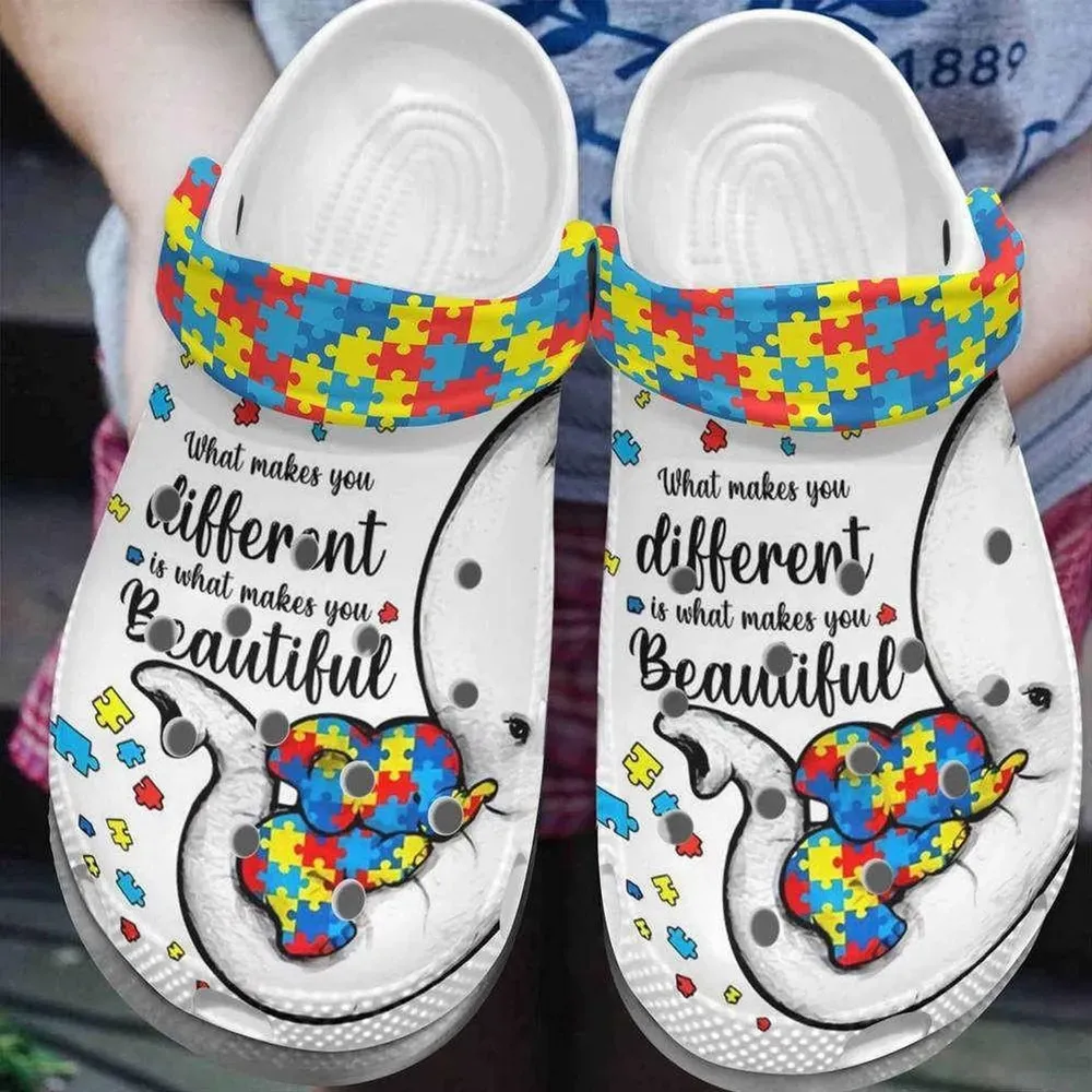 Autism Unisex Classic Clog : What makes you different makes you beautiful