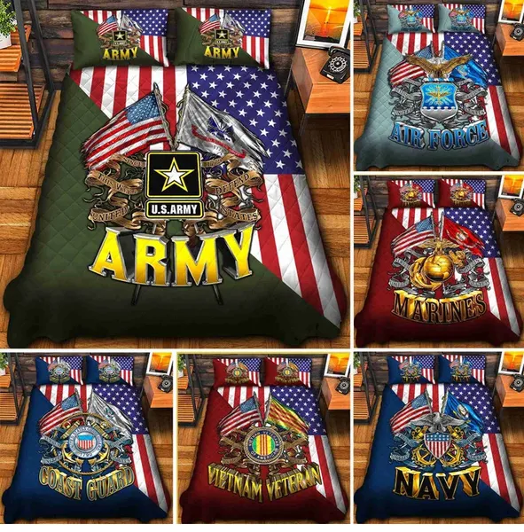 Premium Honoring All Who Served US Veterans Bedding Set, Gifts For US Veterans, Gifts For Veterans Day