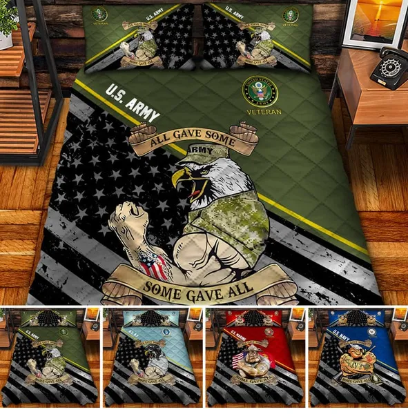 Premium Multiple US Military Services Veteran Bedding Set