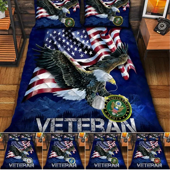 Premium Multiple US Military Services Veteran Bedding Set