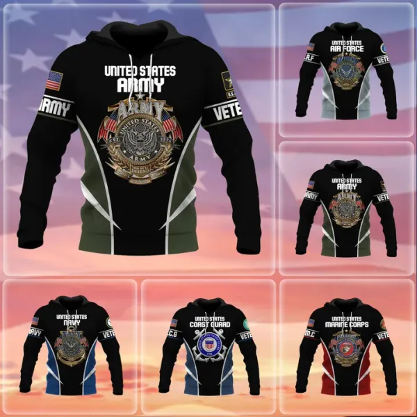 Premium Multiple US Military Services Veteran Hoodie