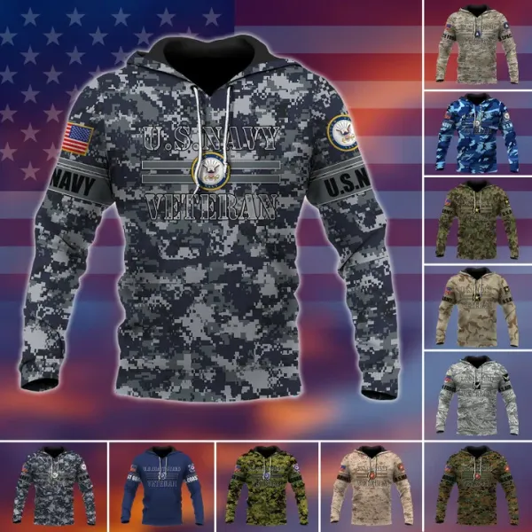 Premium U.S Multiple Service Veteran Hoodie