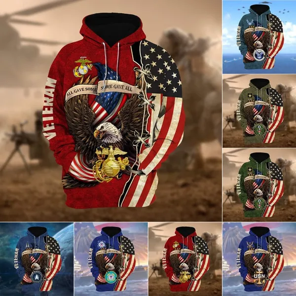 Premium Multiple US Military Services Veteran Hoodie