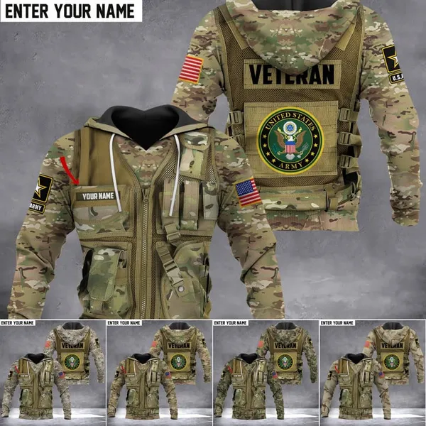 Personalized Name U.S Veteran Hoodie