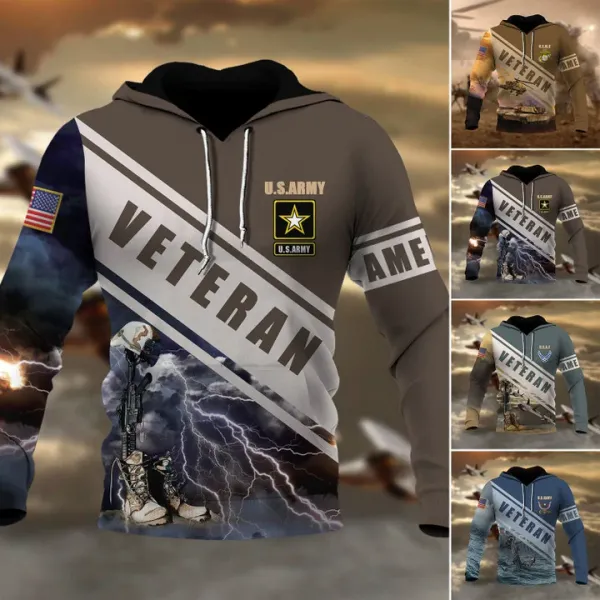 Premium Multiple US Military Services Veteran Hoodie