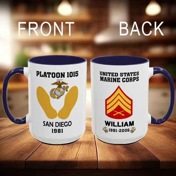 Personalized Marine Accent Coffee Mugs