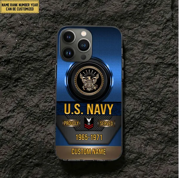 Premium Custom Name, Rank Navy Veteran Phone Case, Gifts For Navy Veteran, Gifts For Dad, For Husband