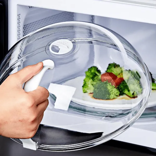 Non-Stick Transparent Microwave Splatter Shield – Reusable Heat-Resistant Lid Keeps Food Fresh