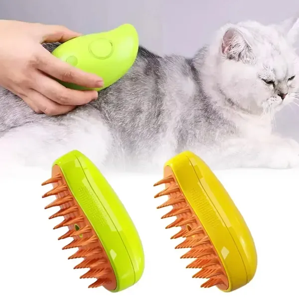 Rechargeable 3-in-1 Electric Spray Brush for Cats and Dogs: Efficient Steam & Groom