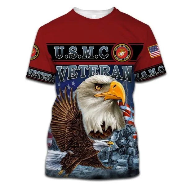 Tshirt Us Marine Corps Veteran 3D All Over Print Shirt