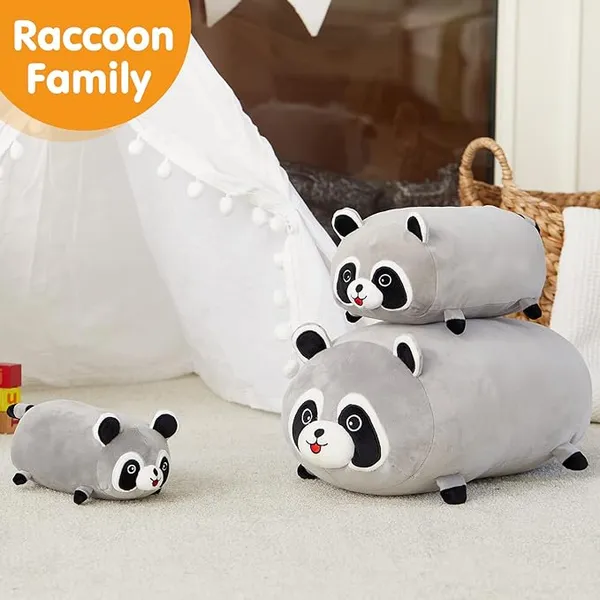 Cute Raccoon Stuffed Animal - Plush Pillow Toys - Special Day Birthday Gifts for Kids Boys Girls
