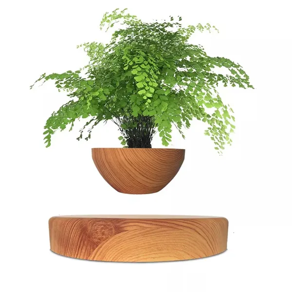 [Hot Sale] Levitating Air Bonsai Pot Rotation Planters Magnetic Levitation Suspension Flower Floating Pot Potted Plant Desk Decor