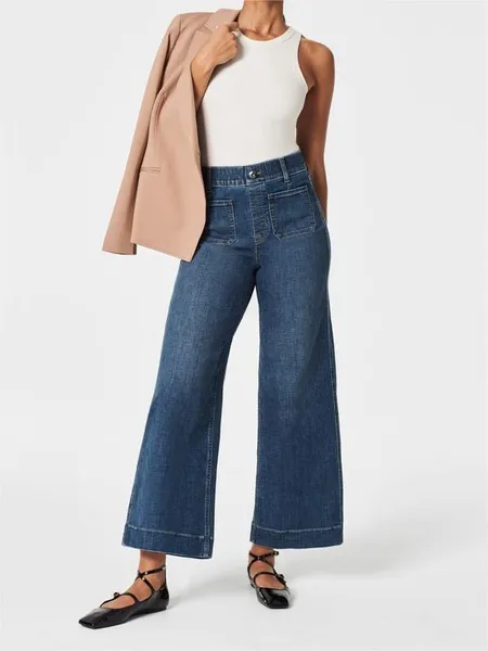 🔥LAST DAY 49% OFF🔥Tummy Control Cropped Wide-Leg Jeans