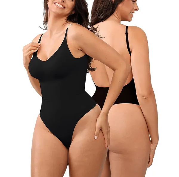 Backless Bodysuits Shapewear Thong Tummy Control Butt Lifting Body Shaper Corsets Slimming Camisole Tops