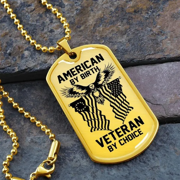 Military dog tag - American by birth