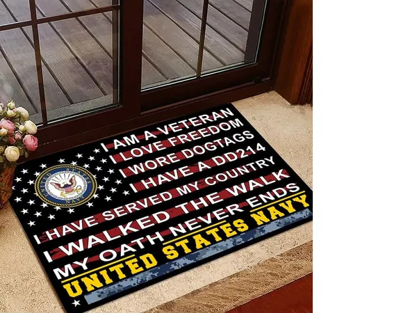 Unique Proud To Be A US Veteran Doormat