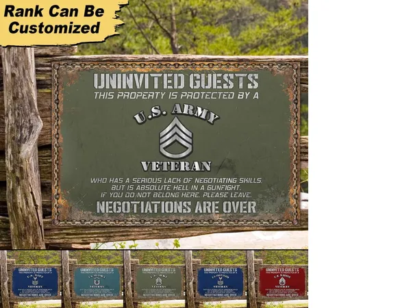 Premium Personalized U.S Veteran Metal Sign