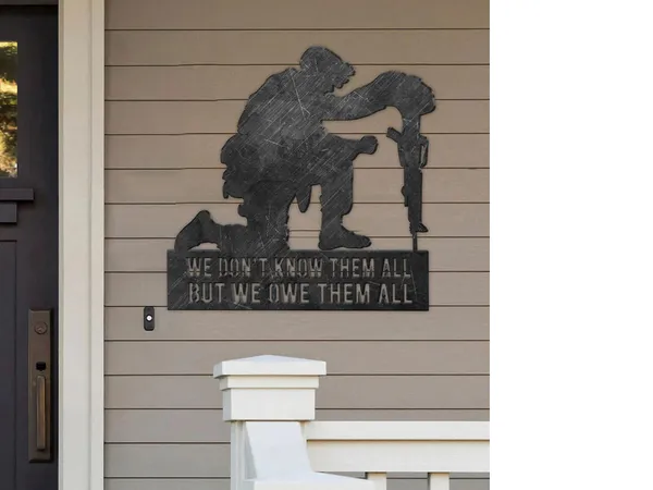 Premium We Don't Know Them All But We Owe Them All US Veterans Cut Metal Sign