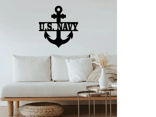 Premium Anchor US Navy Veteran Metal Sign