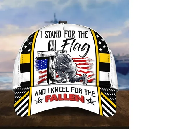 Premium I Stand For The Flag And I Kneel For The Fallen US Veterans Cap