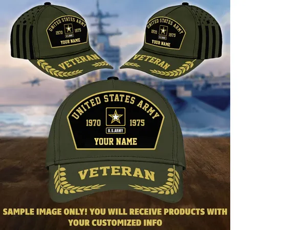 Premium Personalized Proudly Served US Veterans Cap