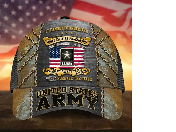 Premium I Have Earned It With My Blood Sweat And Tears US Veteran Cap