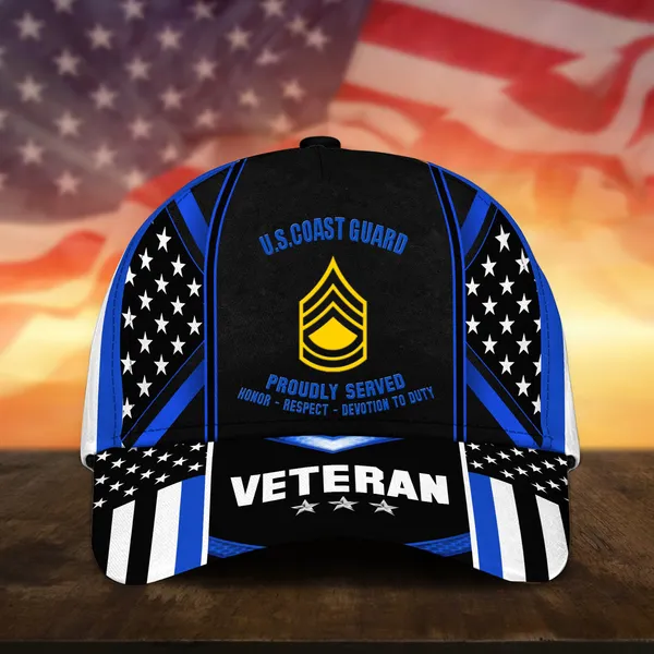 Unique Custom Rank US Veteran Cap