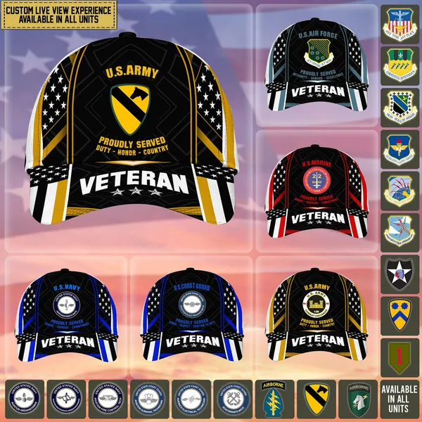 Unique Custom Unit US Veteran Cap